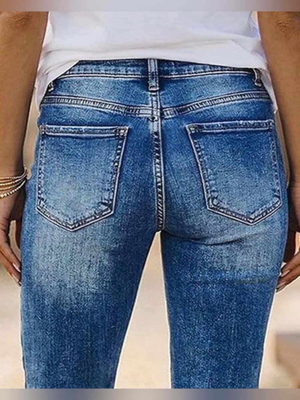 Flamingals Mid Rise Capri Skinny Wash Crop American Flag Jeans M PS5-30 - Picture 3 of 7